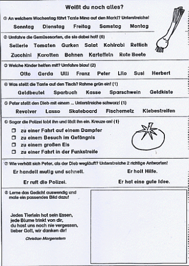 Beispiel 2 Weißt du noch alles?