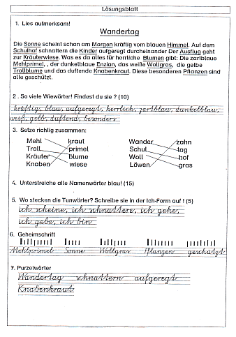 Lösung Beispiel Wandertag